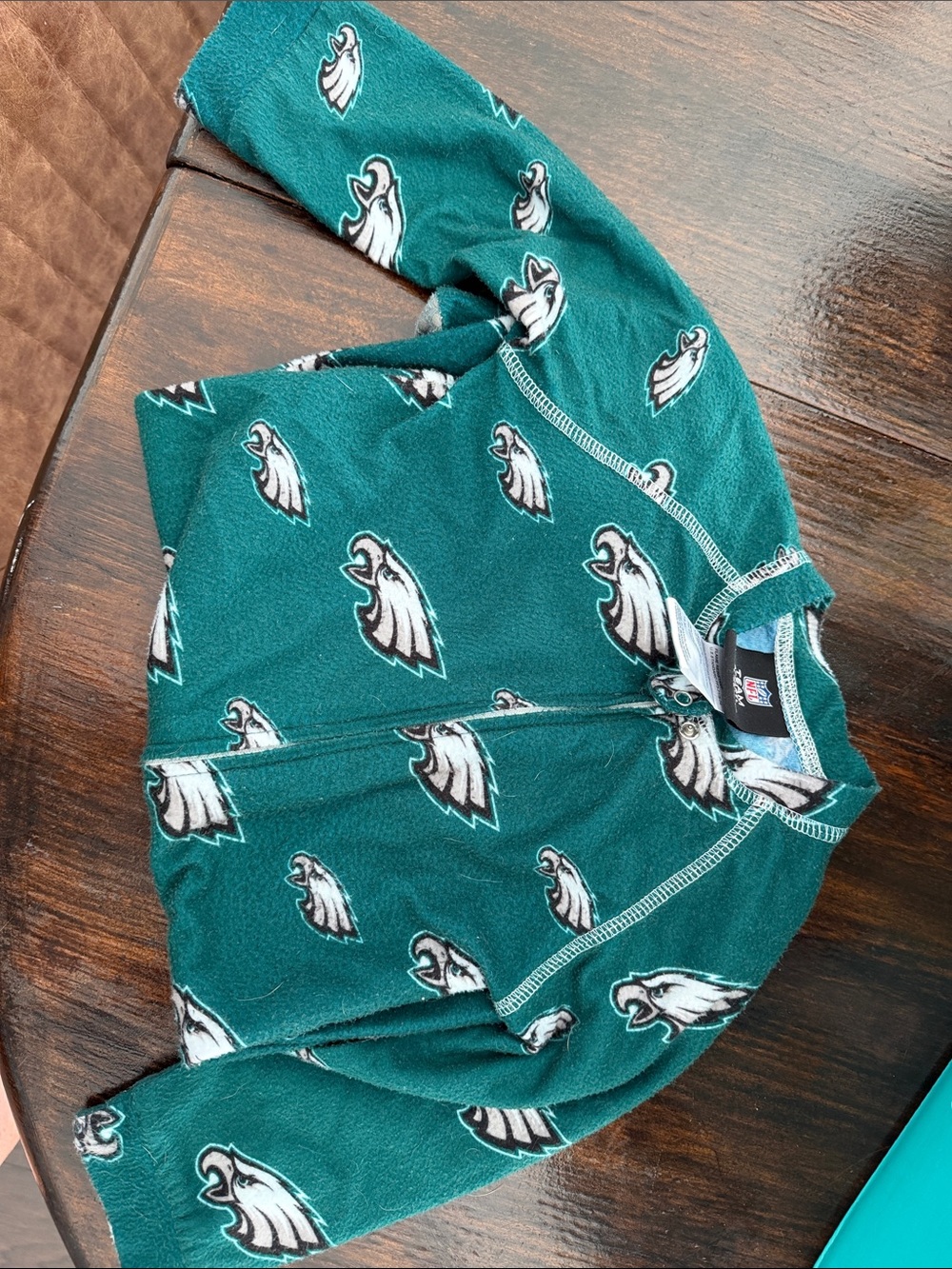 NFL Philadelphia Eagles Toddler Zip Hoodie in Midnight Green with White Logos